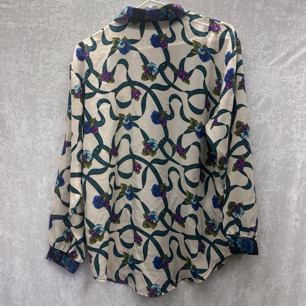 Design Elements Vintage 90s Floral Blouse Size 10 - Picture 3 of 13